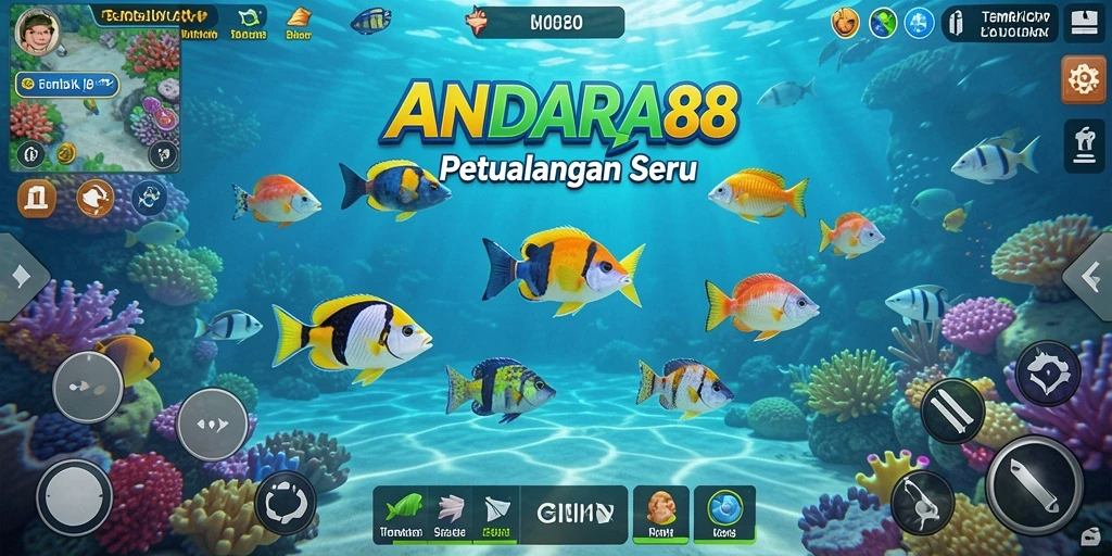 Tampilan gameplay seru Tembak Ikan di ANDARA88.