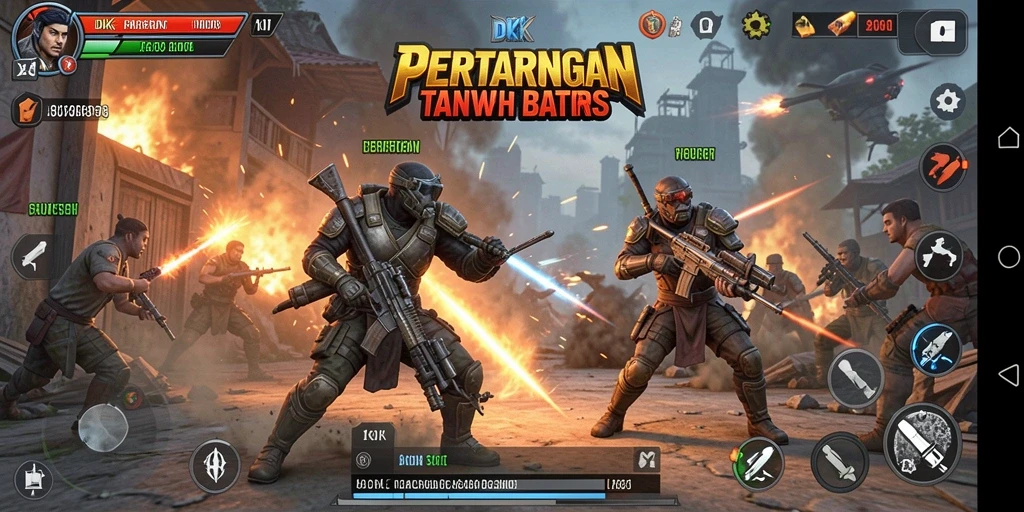 Tampilan layar DKK menampilkan pertarungan seru dengan karakter yang kuat.