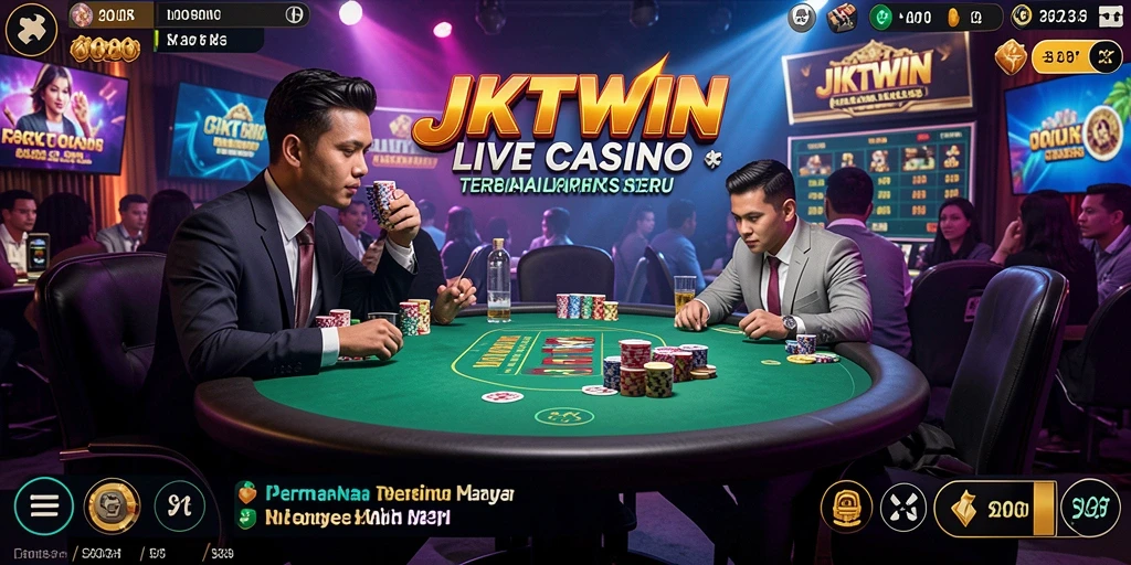 Tampilan screenshot JKTWIN menampilkan dealer langsung dan permainan seru.