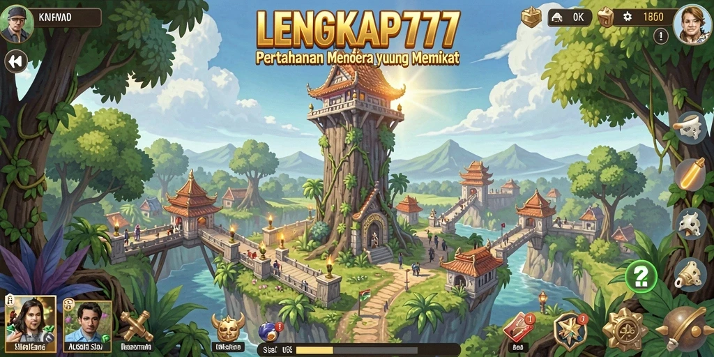 Tampilan gameplay seru dengan menara pertahanan yang beragam.