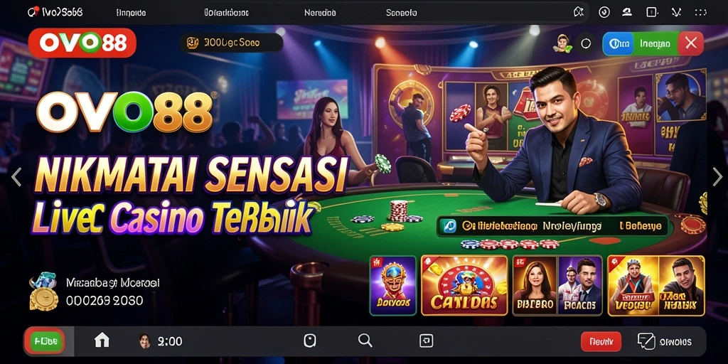 Gameplay mendebarkan di OVO88 Live Casino, dealer profesional dan suasana kasino.