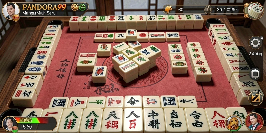 Tampilan gameplay PANDORA99 dalam permainan Mahjong yang seru.