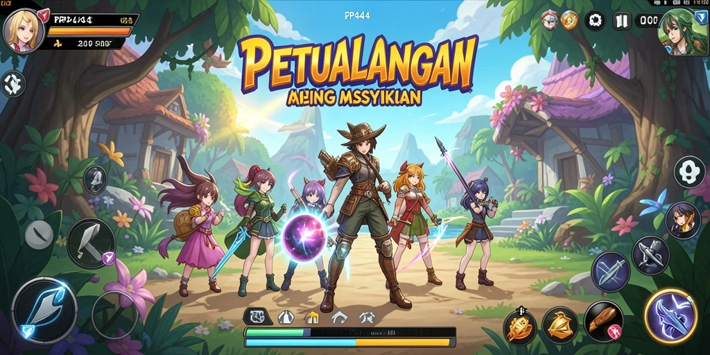 Tampilan gameplay PP444 yang menampilkan aksi karakter Anime.
