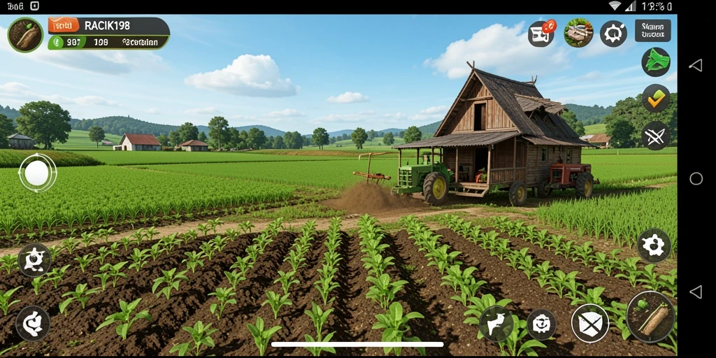 Tangkapan layar menunjukkan gameplay menarik dari RACIK198 dengan fitur pertanian yang interaktif.