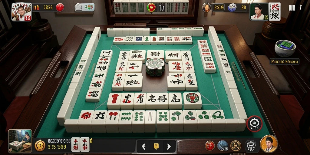 Screenshot gameplay <strong>REZIXO</strong> menunjukkan ubin Mahjong yang berwarna-warni dan menantang.