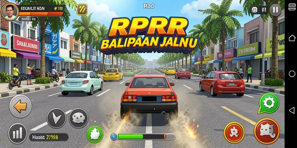 Tampilan gameplay seru dalam game balapan RPRR.