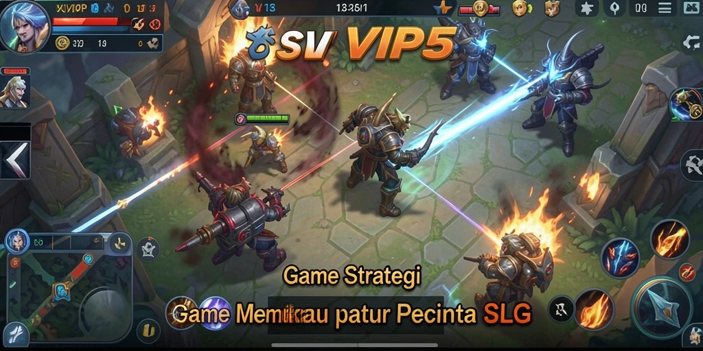 Gameplay dinamis dengan pertempuran strategis dalam SVIP5.