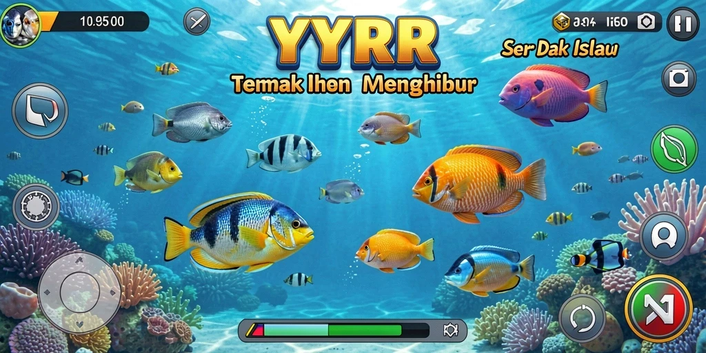 Menampilkan gameplay seru menembak ikan di lautan.
